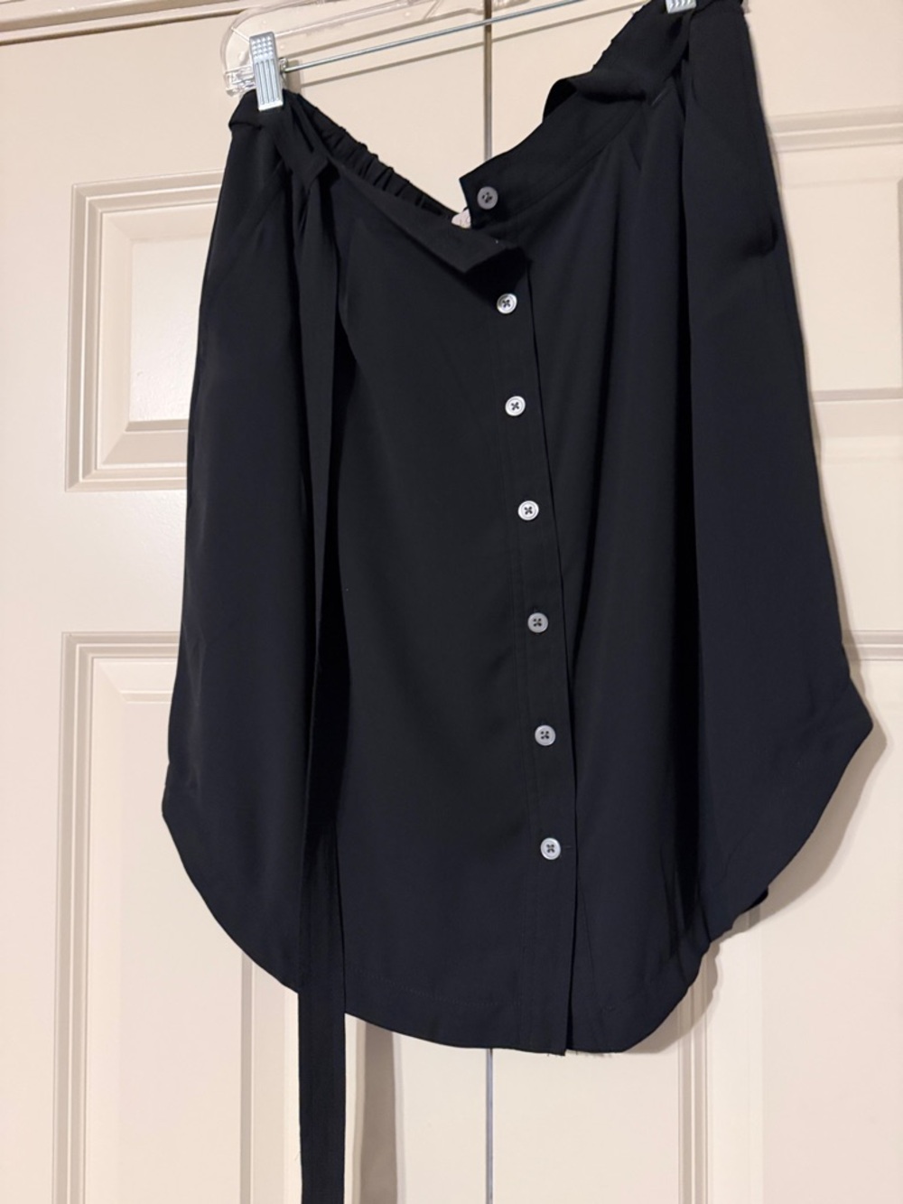 LOFT Black High-Low Button Front Skirt
